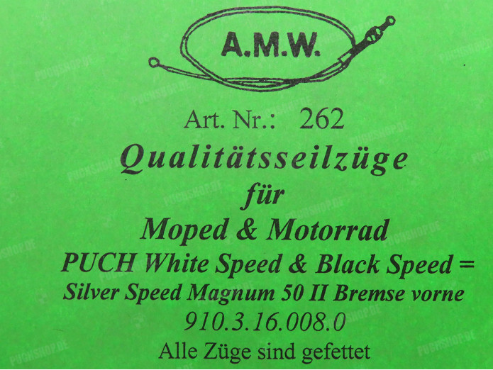 Bowdenzug Puch X50 2M Bremszug vorne A.M.W. 
